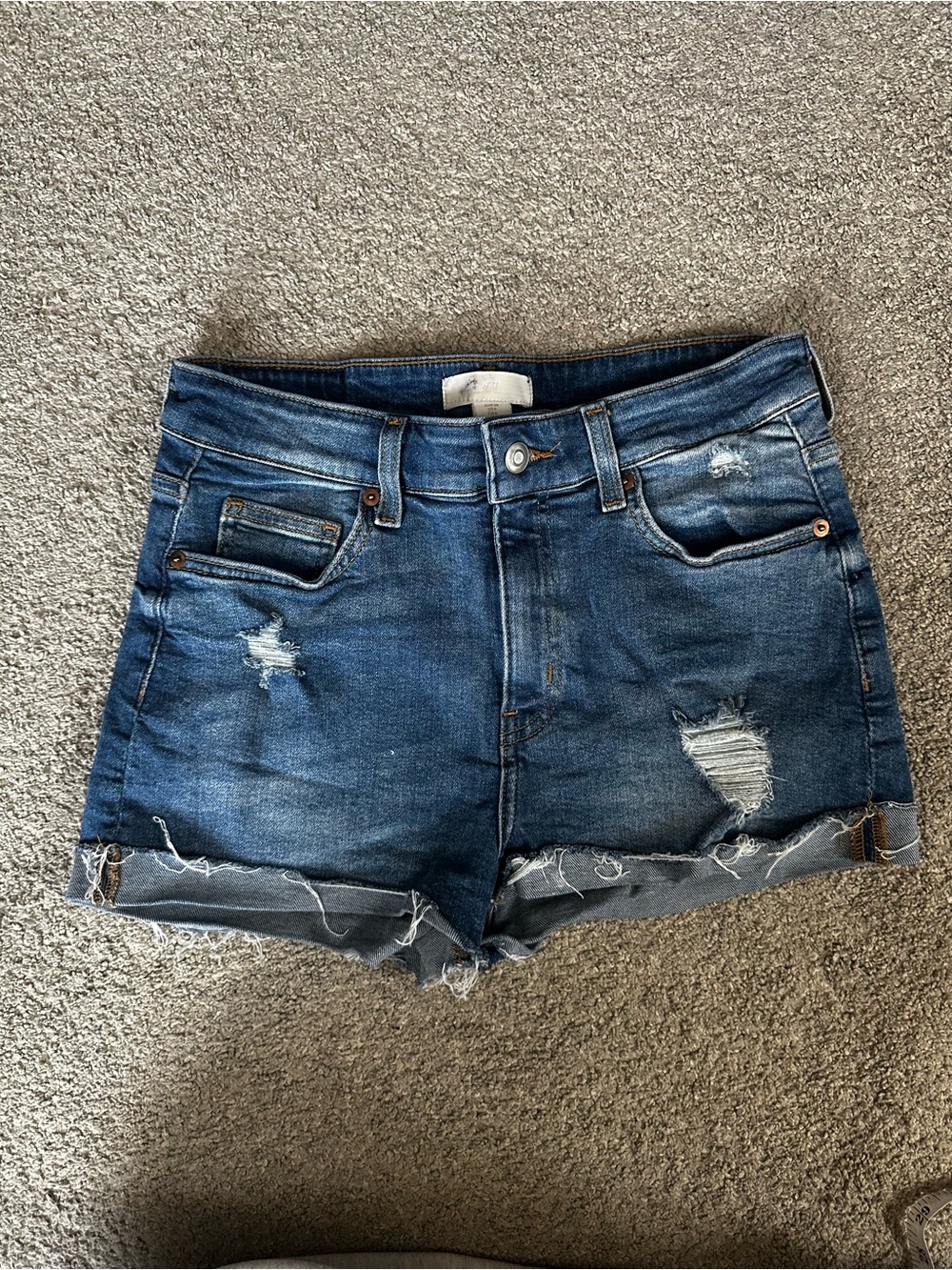 ⭐️ H&M Distressed Dark Blue Denim Shorts